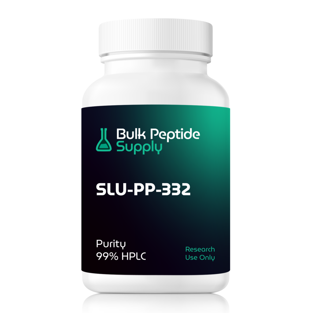 Bulk Peptide Supply SLU-PP-332 glass vial labeled with 99% HPLC purity for research use only.